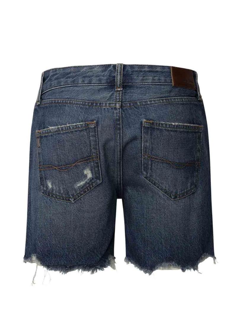 Bermudas Pepe Jeans em jeans escuro desgastado para mulher.