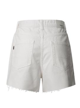 Shorts Pepe Jeans A-Line branco para mulher.