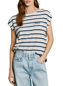 Camiseta Pepe Jeans Vanessa azul para mulher.