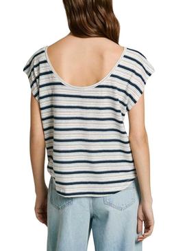 Camiseta Pepe Jeans Vanessa azul para mulher.