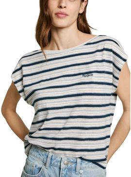 Camiseta Pepe Jeans Vanessa azul para mulher.