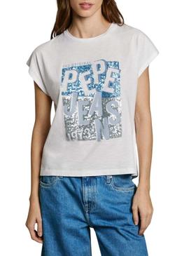 Camiseta Pepe Jeans Viti branca para mulher.