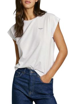 Camisa Pepe Jeans Blooma branca para mulher.