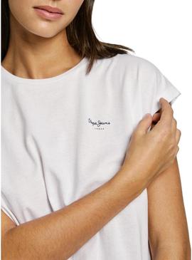 Camisa Pepe Jeans Blooma branca para mulher.