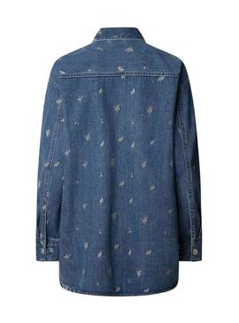 Camisa de mangas largas Pepe Jeans Blossom denim para mulher.