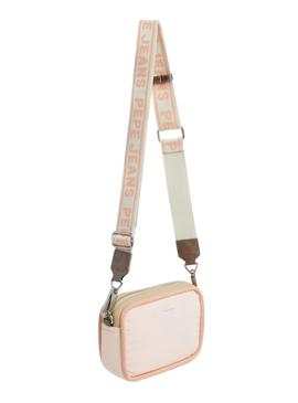 Bolsa Pepe Jeans Brianae Bloom bege para mulher