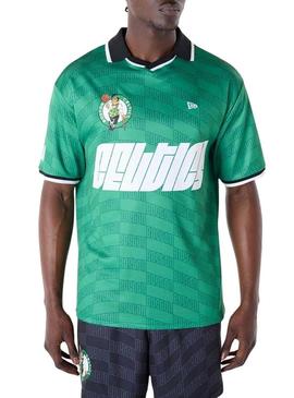 Camiseta New Era Boston Celtics NBA Soccer verde para homem.