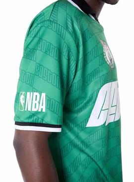 Camiseta New Era Boston Celtics NBA Soccer verde para homem.