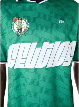 Camiseta New Era Boston Celtics NBA Soccer verde para homem.