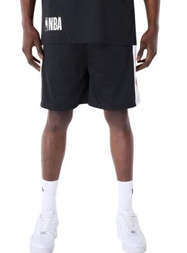 Calção curto New Era Chicago Bulls NBA Graphic mesh preto para homem.