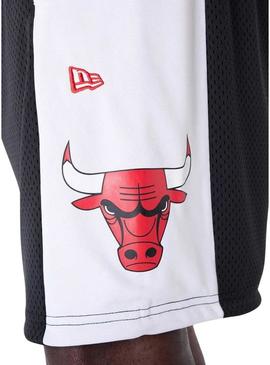 Calção curto New Era Chicago Bulls NBA Graphic mesh preto para homem.