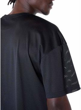 Camiseta New Era Chicago Bulls NBA mesh preta para homem.