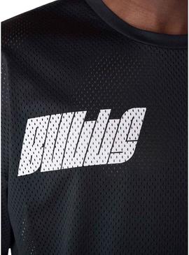 Camiseta New Era Chicago Bulls NBA mesh preta para homem.