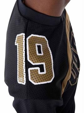 Camiseta New Era San Francisco 49ers NFL Mesh preta para homem.
