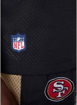 Camiseta New Era San Francisco 49ers NFL Mesh preta para homem.