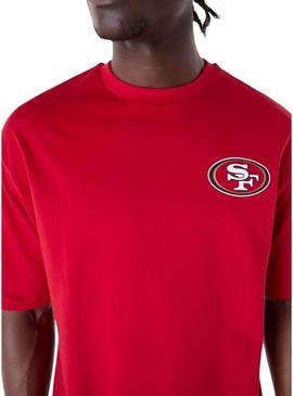 Camisa New Era San Francisco 49ers vermelha para homem.