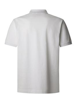 Camisa Polo Pepe Jeans Essential branca para homem.