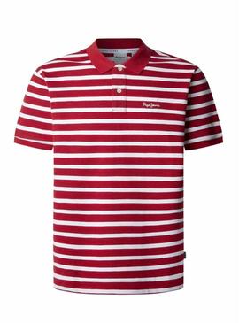Camisa Polo Pepe Jeans Barret vermelha para homem.