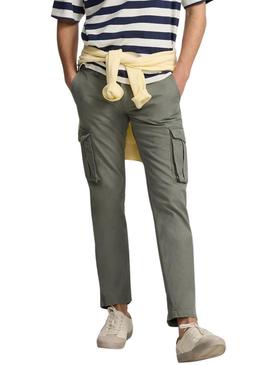 Calça cargo verde Silbon para homem