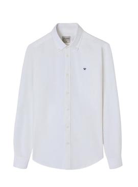 Camisa Silbon oxford listrada amarela e branca para homem.