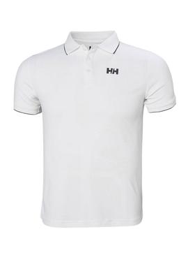 Camisa polo branca Helly Hansen Kos para homem.
