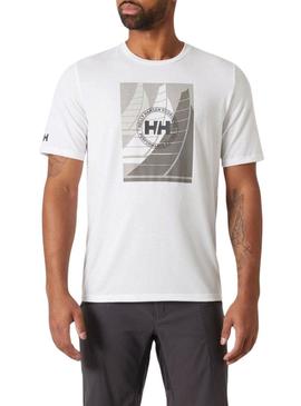 Camiseta Helly Hansen Race branca para homem.
