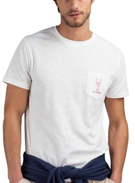 Camiseta El Ganso Langosta branca para homem.