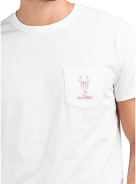 Camiseta El Ganso Langosta branca para homem.