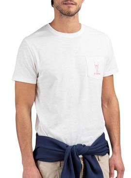 Camiseta El Ganso Langosta branca para homem.