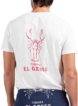 Camiseta El Ganso Langosta branca para homem.