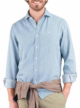 Camisa El Ganso Denim listrada azul para homens.