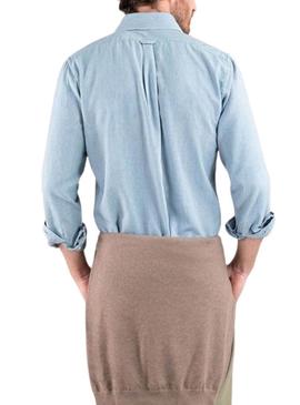 Camisa El Ganso Denim listrada azul para homens.