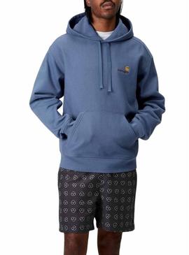 Moletom Carhartt American Script azul para homens