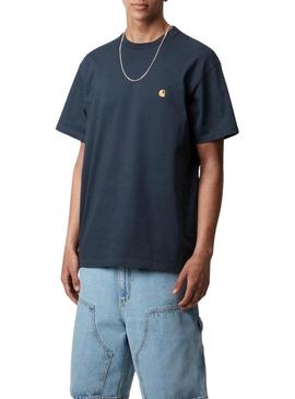 Camiseta Carhartt Chase azul para homem.