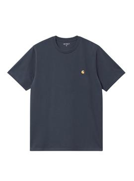 Camiseta Carhartt Chase azul para homem.