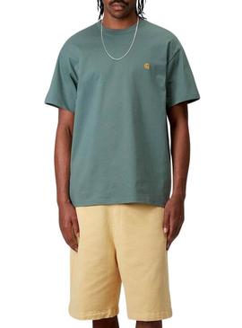 Camiseta Carhartt Chase verde para homem.