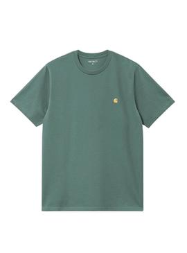 Camiseta Carhartt Chase verde para homem.