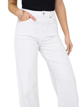 Calça de ganga Only Madison branca para mulher.
