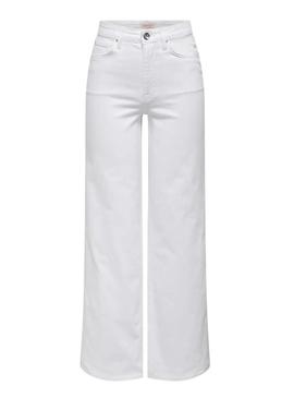 Calça de ganga Only Madison branca para mulher.