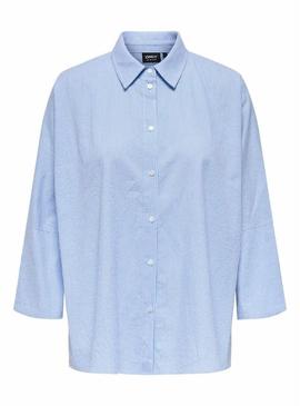 Camisa Only Augusta azul para mulher