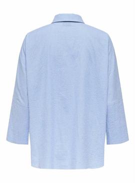 Camisa Only Augusta azul para mulher
