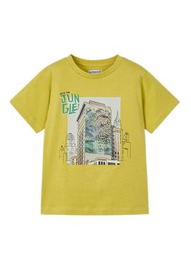 Camiseta Mayoral Lenticular amarela para menino.