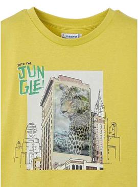 Camiseta Mayoral Lenticular amarela para menino.
