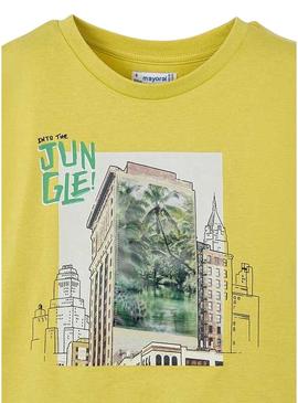 Camiseta Mayoral Lenticular amarela para menino.