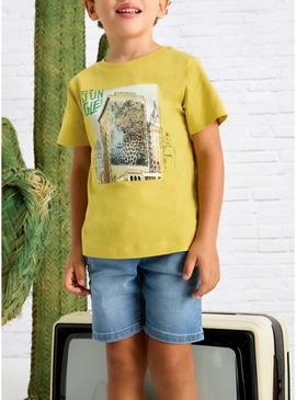 Camiseta Mayoral Lenticular amarela para menino.