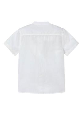 Camisa Mayoral Mao em linho branco para menino.
