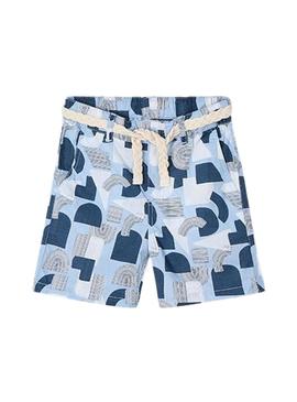 Bermuda Mayoral Estampado Geométrico azul menino