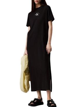 Vestido Calvin Klein Jeans Monologo preto para mulher