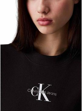 Vestido Calvin Klein Jeans Monologo preto para mulher