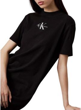 Vestido Calvin Klein Jeans Monologo preto para mulher
